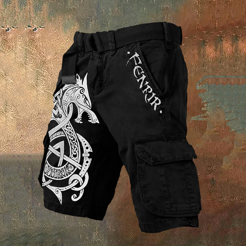 WorldNorse – Cargo-Shorts mit keltischem Fenrir Keltischer Knoten - US/UK/AU50，EU60 (5XL) - image 1