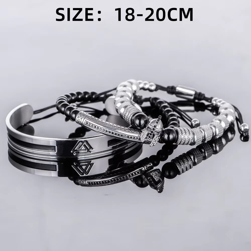 WorldNordisches Wikinger-Armband mit Valknut -Krieger