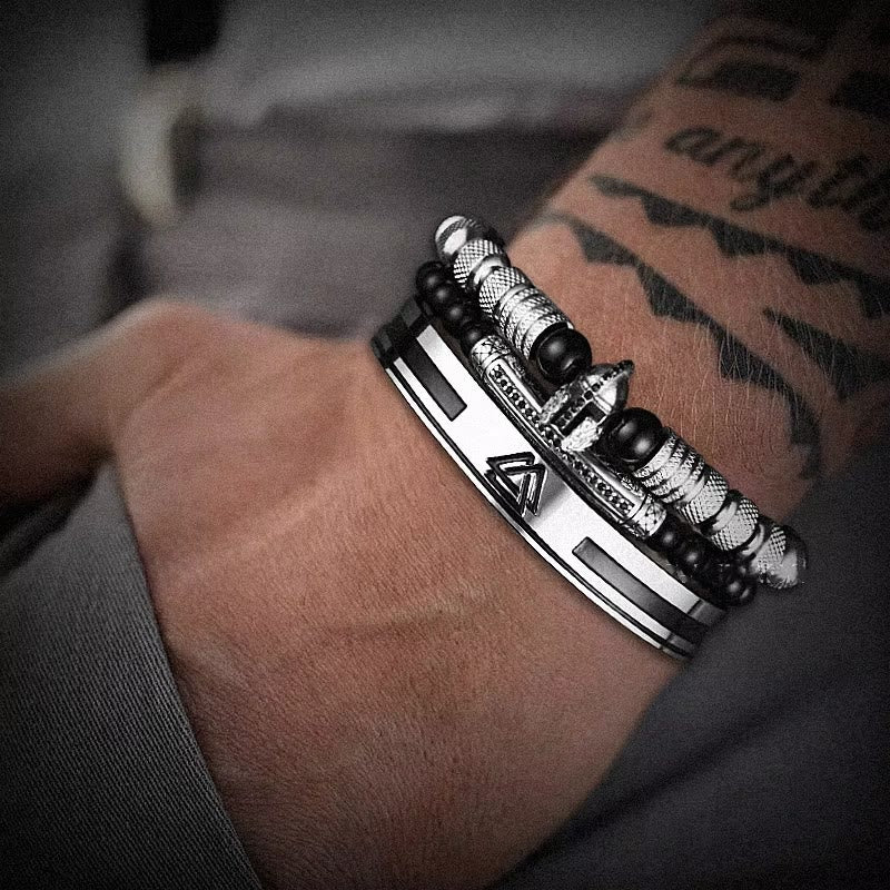 WorldNordisches Wikinger-Armband mit Valknut -Krieger