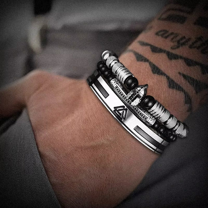 WorldNordisches Wikinger-Armband mit Valknut -Krieger