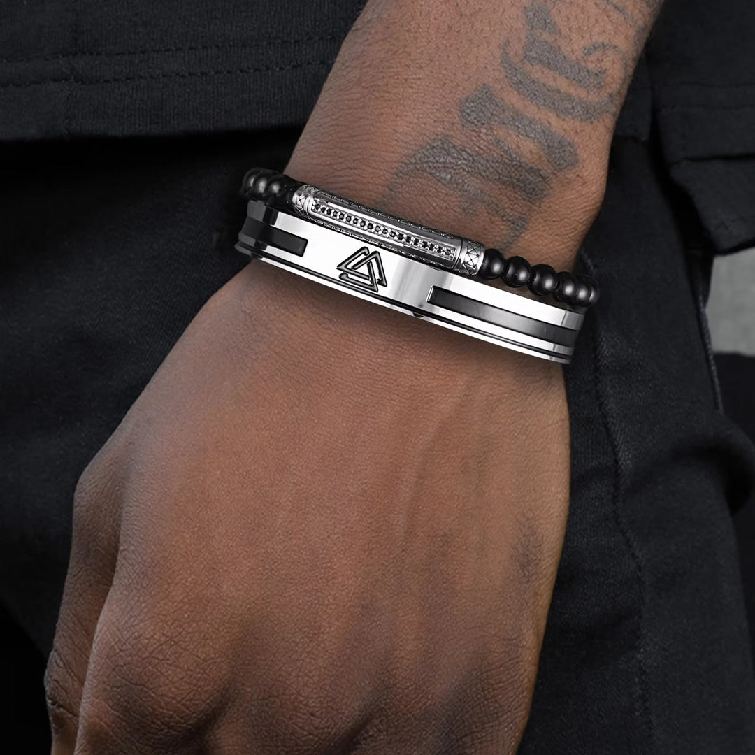 WorldNordisches Wikinger-Armband mit Valknut -Krieger