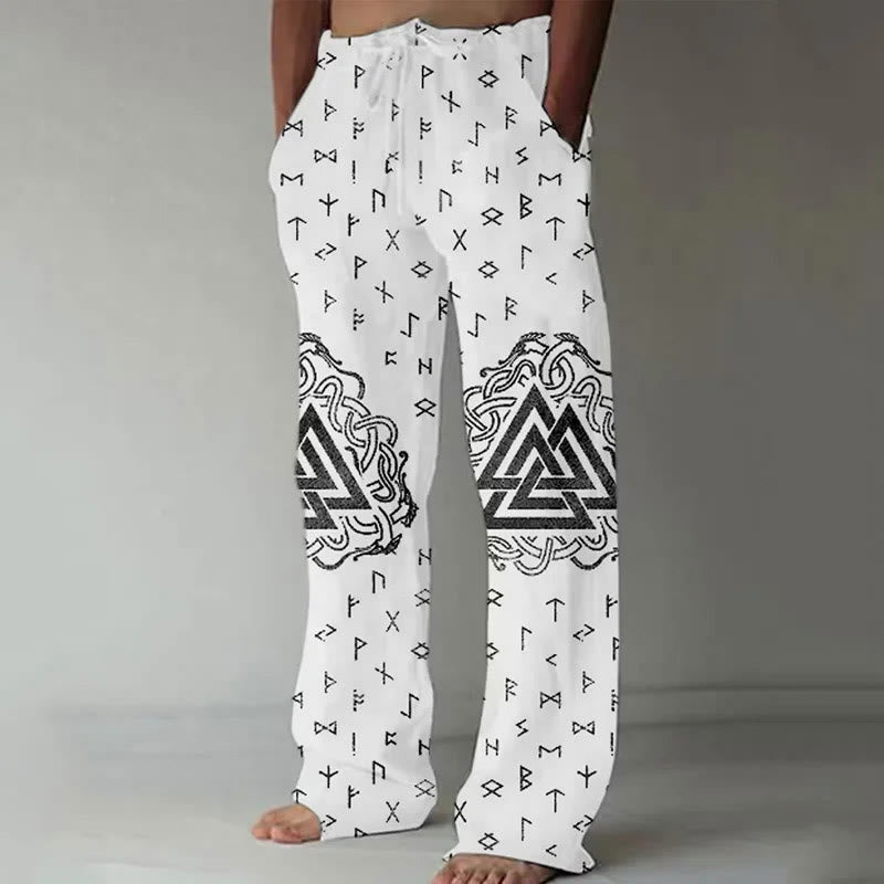 WorldNorse Viking Runes Graphic Kordelzug Freizeithose - Weiß - US/UK/AU52，EU62 (6XL) - image 2
