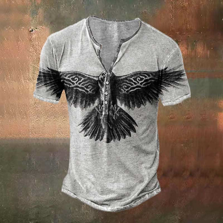 WorldNorse T-Shirt mit Vintage- Raven -Print - US/UK/AU50，EU60 (5XL) - image 0