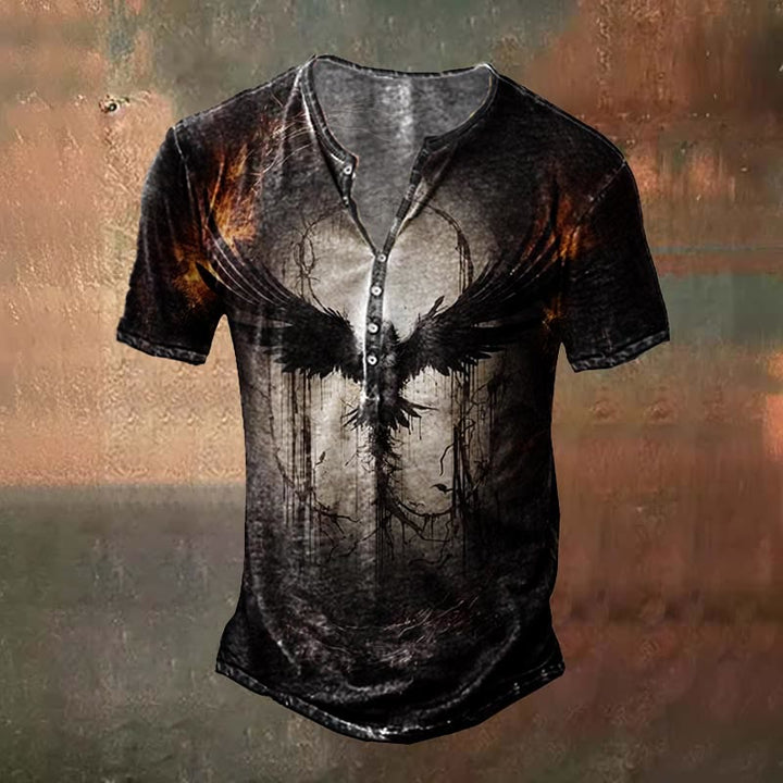 WorldNorse T-Shirt mit Vintage- Raven -Print - US/UK/AU50，EU60 (5XL) - image 0
