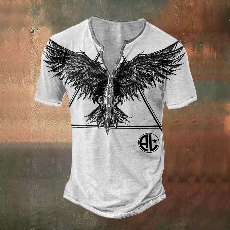 WorldNorse T-Shirt mit Vintage- Raven -Print - US/UK/AU50，EU60 (5XL) - image 0