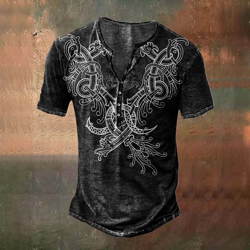 WorldNorse – T-Shirt mit Nordischer Drache -Print im Vintage-Stil - US/UK/AU50，EU60 (5XL) - image 0