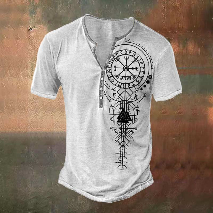 WorldNorse Viking Vegvisir Valknut Rune -Print-T-Shirt