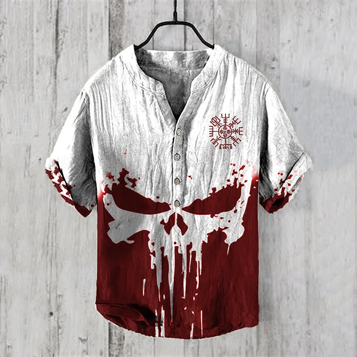 WorldNorse Wikinger Vegvisir Freizeithemd - Rot - US/UK/AU50，EU60 (5XL) - image 1