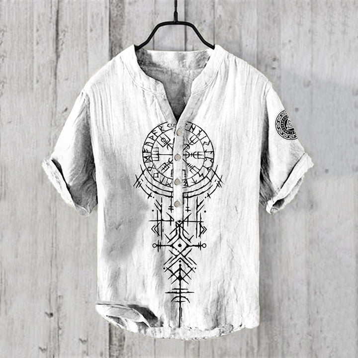 WorldNorse Wikinger Vegvisir Valknut Keltischer Knoten Freizeithemd - US/UK/AU50，EU60 (5XL) - image 1