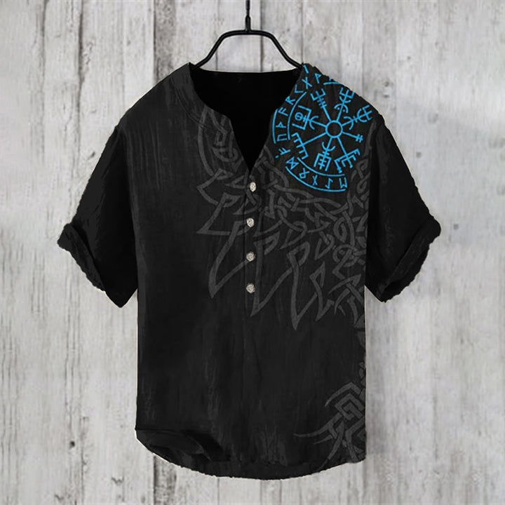 WorldNorse Viking Vegvisir Rune -Freizeithemd - US/UK/AU50，EU60 (5XL) - image 0