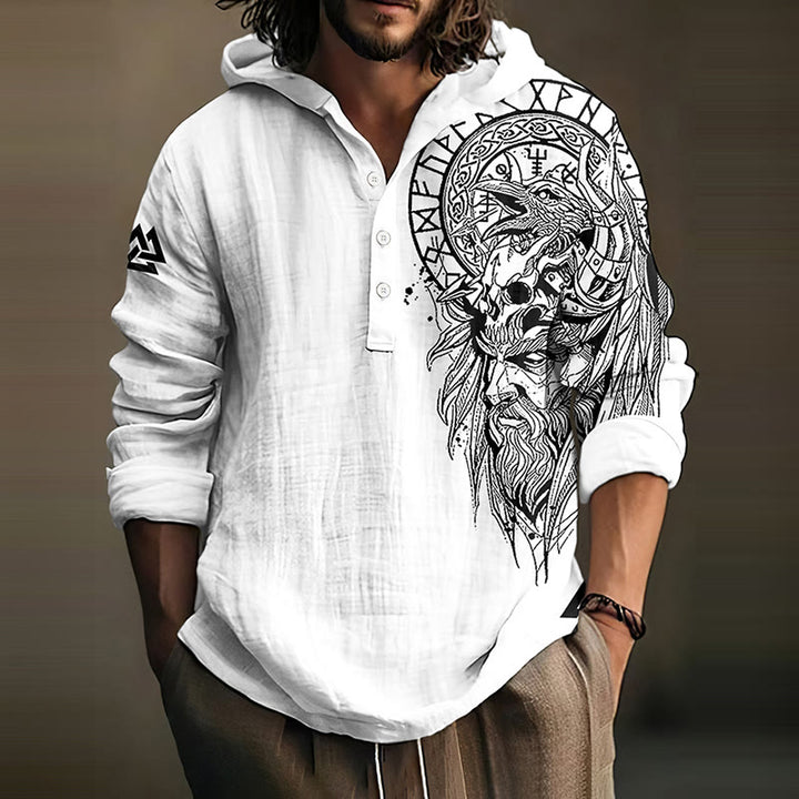 WorldNorse Wikinger Krieger Vegvisir Kapuzenshirt - US/UK/AU50，EU60 (5XL) - image 0