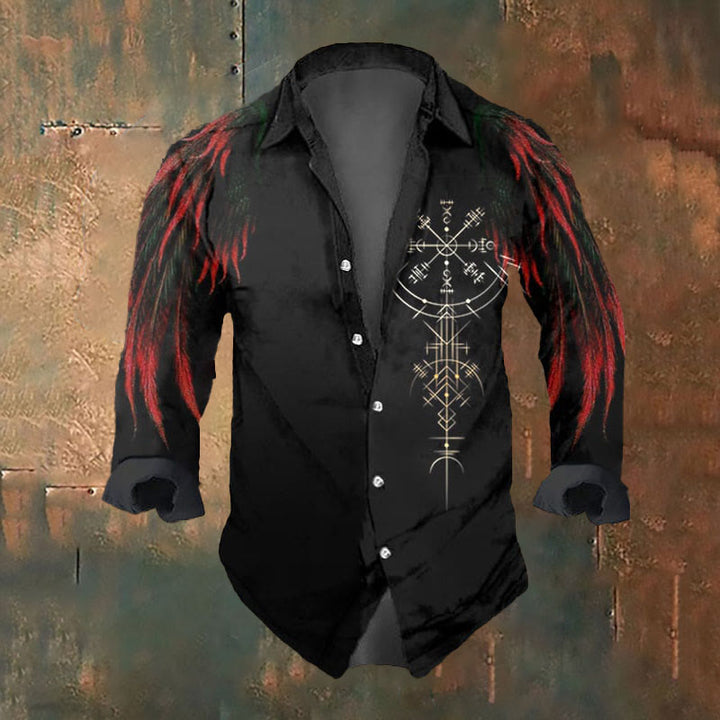 WorldNorse Wikinger Vegvisir Raven Langarmshirt