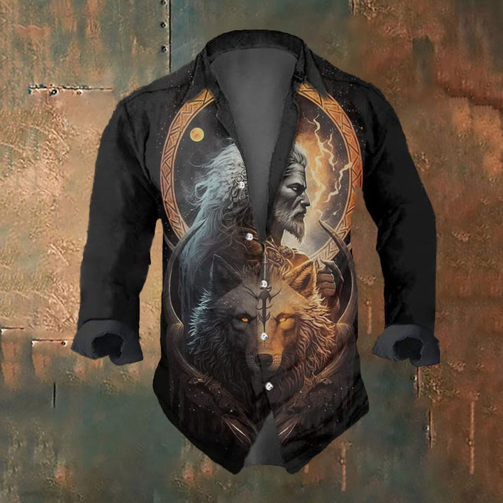 WorldNorse Wikinger-Wölfe, Keltischer Knoten , Langarmshirt