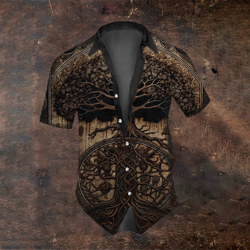 WorldNorse Baum des Lebens Kurzarmhemd - US/UK/AU50，EU60 (5XL) - image 0