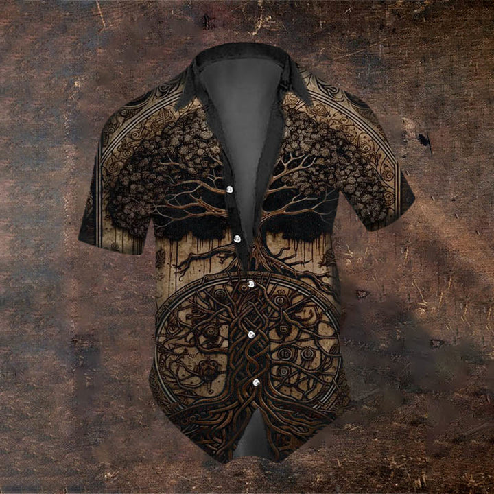 WorldNorse Baum des Lebens Kurzarmhemd - US/UK/AU50，EU60 (5XL) - image 0