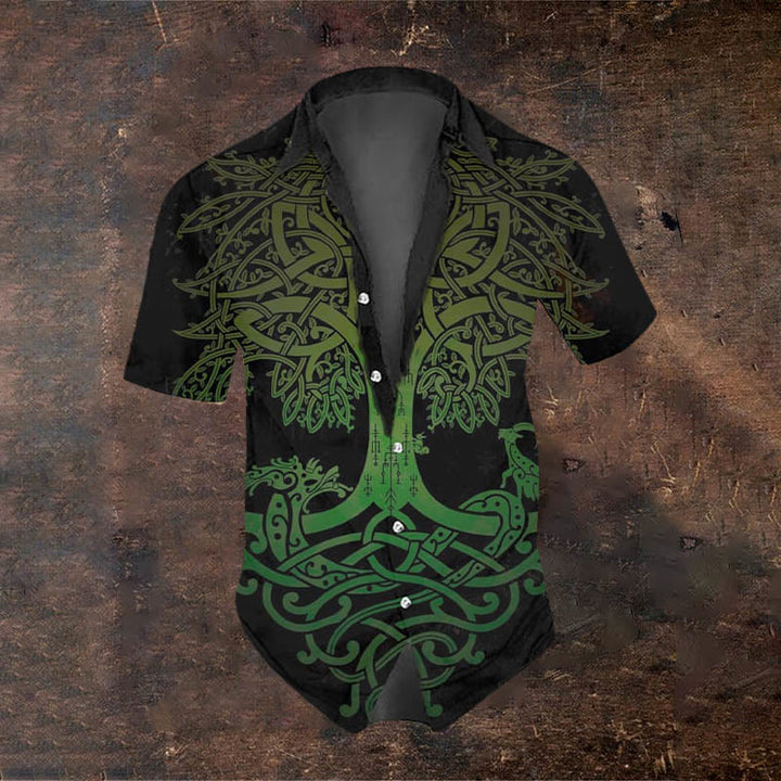 WorldNorse Yggdrasil Baum des Lebens Kurzarmhemd - US/UK/AU50，EU60 (5XL) - image 0