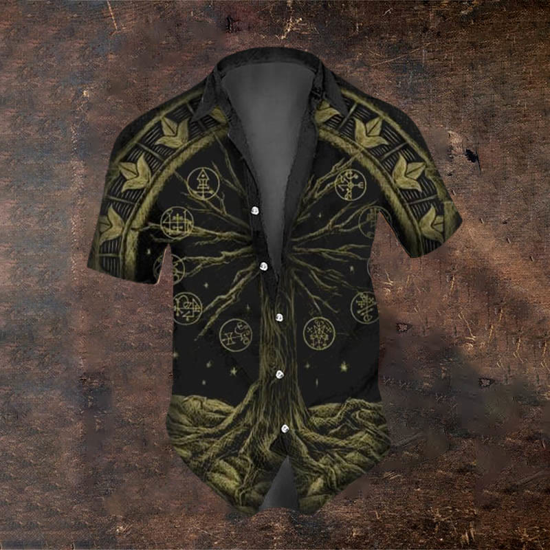 WorldNorse Viking Yggdrasil Kurzarmhemd - US/UK/AU50，EU60 (5XL) - image 0