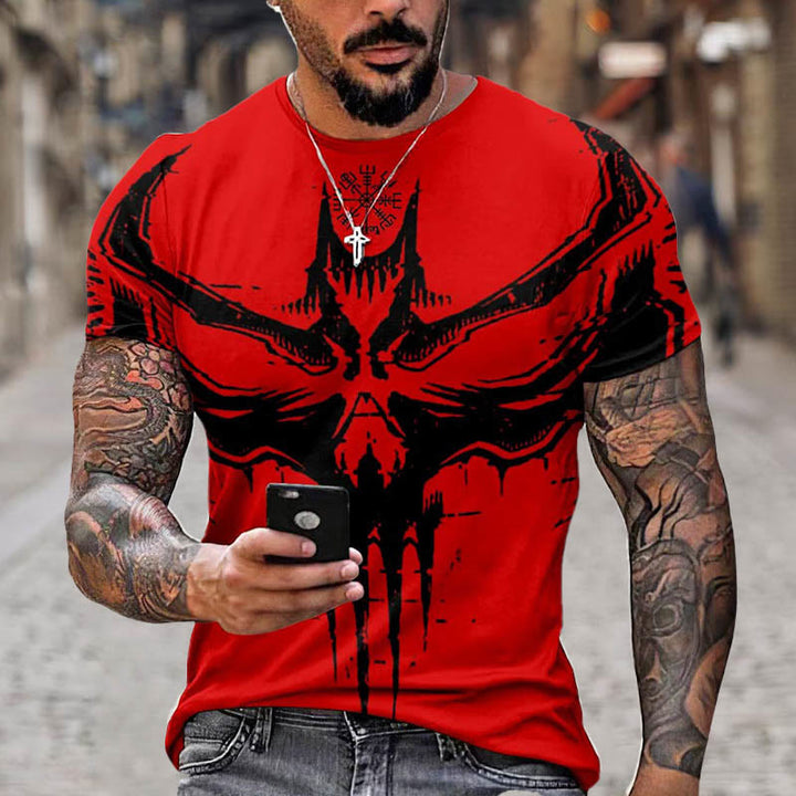 WorldNorse Vegvisir Raven Kurzes T-Shirt - Rot - US/UK/AU52，EU62 (6XL) - image 2