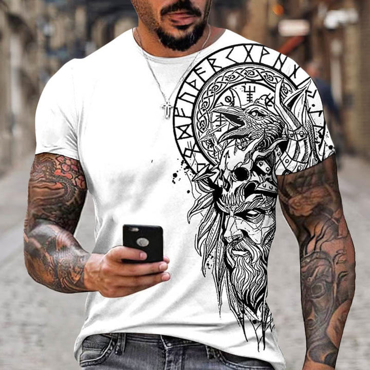 WorldNorse Vegvisir Rune Raven Keltischer Knoten Kurzes T-Shirt