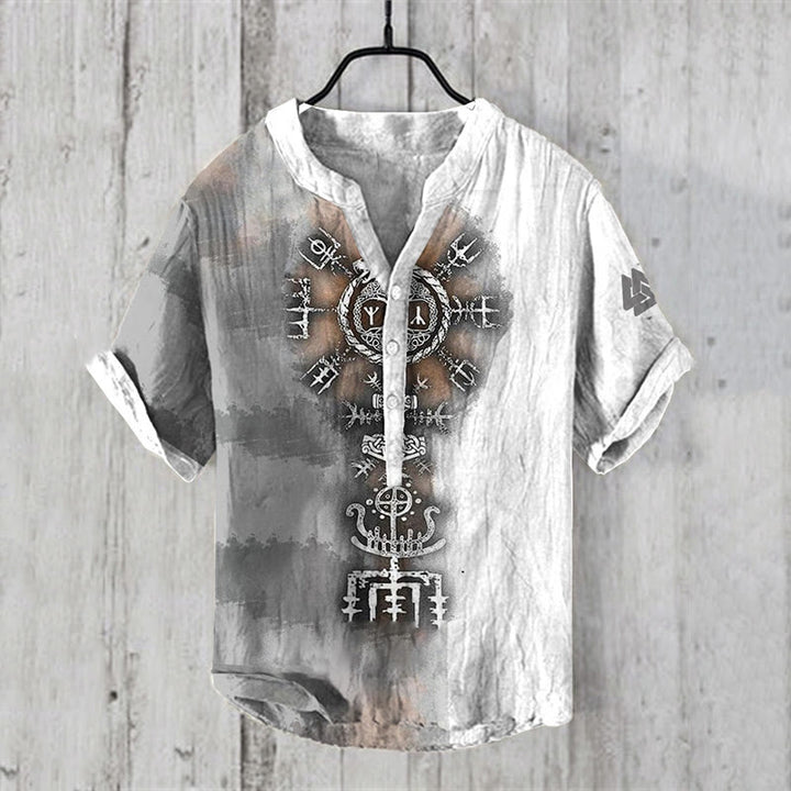 WorldNorse Ink Vegvisir Valknut Freizeithemd - US/UK/AU50，EU60 (5XL) - image 1
