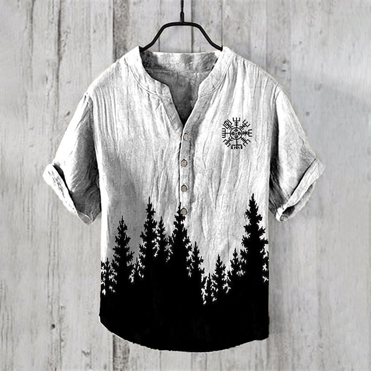 WorldNorse Vegvisir Forest Freizeithemd - US/UK/AU50，EU60 (5XL) - image 0