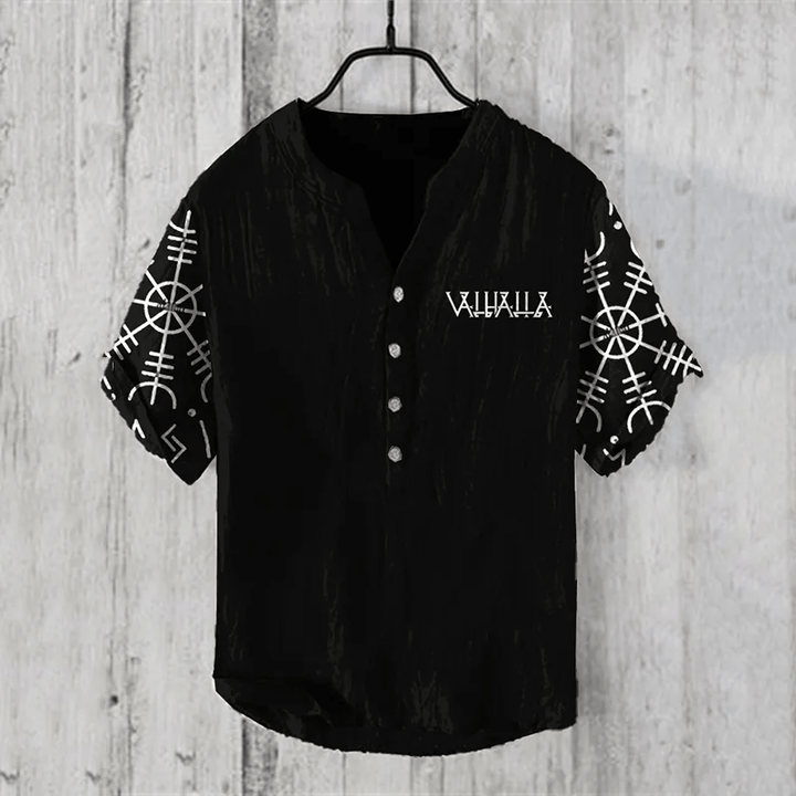 WorldNorse Valhalla Helm der Ehrfurcht Freizeithemd - US/UK/AU50，EU60 (5XL) - image 0