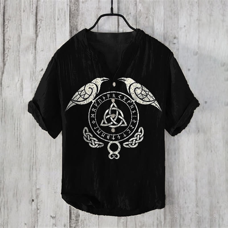 WorldNorse Triquetra Trinity Keltischer Knoten Freizeithemd - US/UK/AU50，EU60 (5XL) - image 1