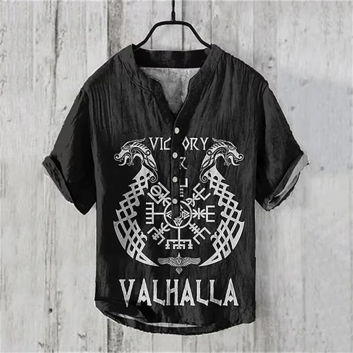 WorldNorse Victory Valhalla Nordischer Drache Freizeithemd - Schwarz - US/UK/AU50，EU60 (5XL) - image 0