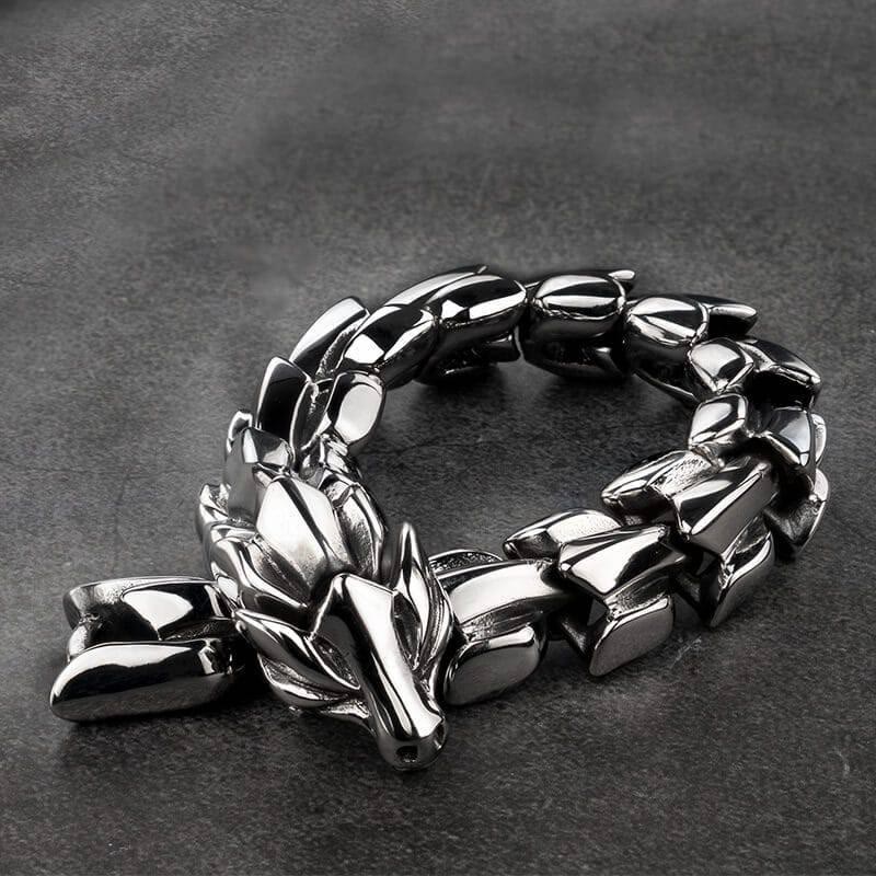 WorldNorse 925 Sterling Silber Schutzkraft Drachenarmband