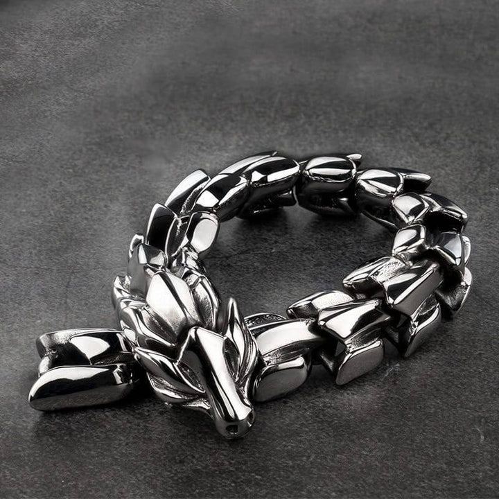 WorldNorse 925 Sterling Silber Schutzkraft Drachenarmband