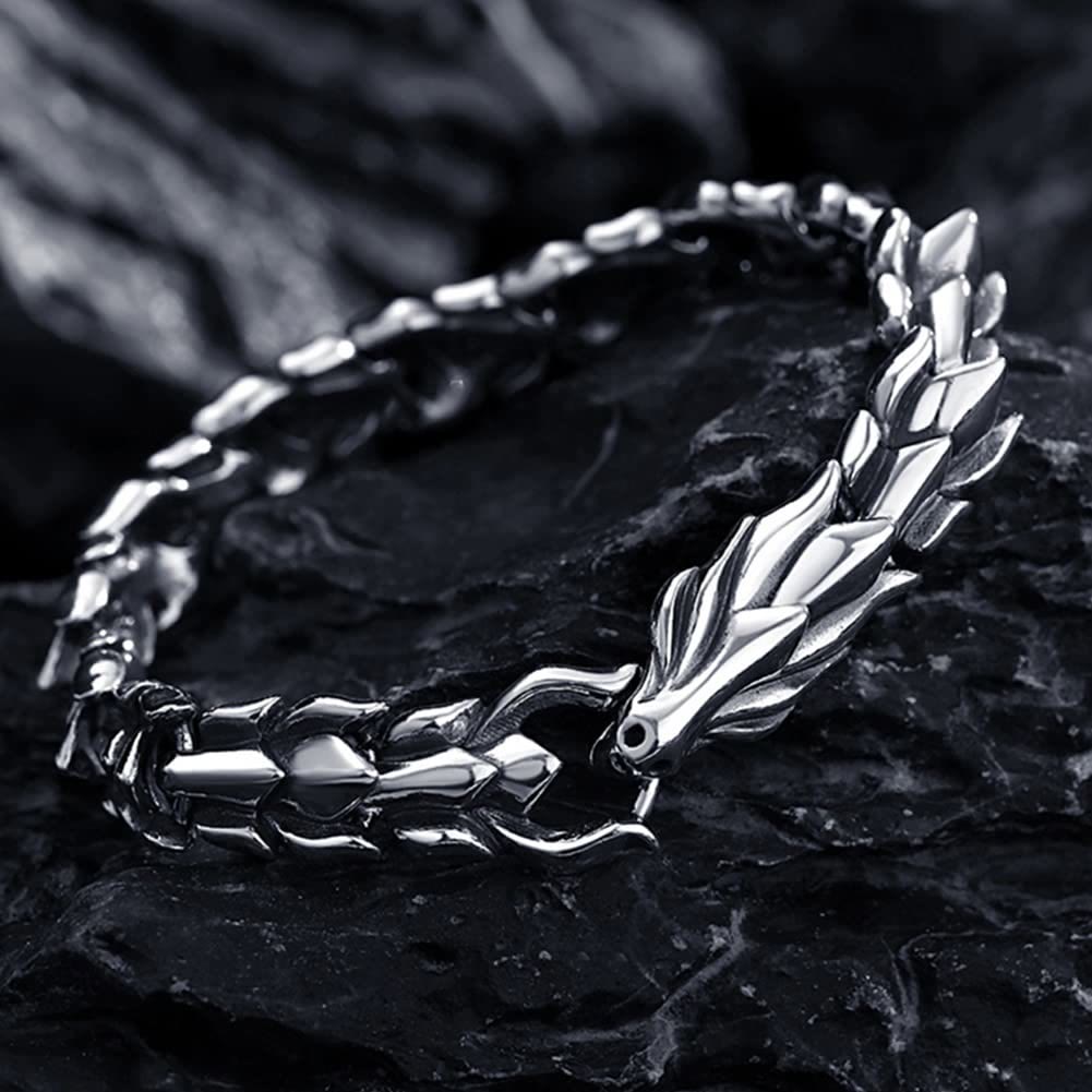 WorldNorse 925 Sterling Silber Schutzkraft Drachenarmband