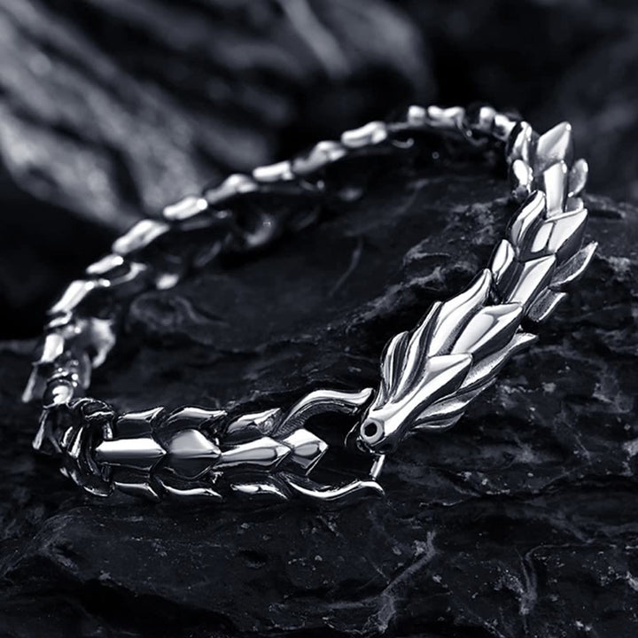 WorldNorse 925 Sterling Silber Schutzkraft Drachenarmband