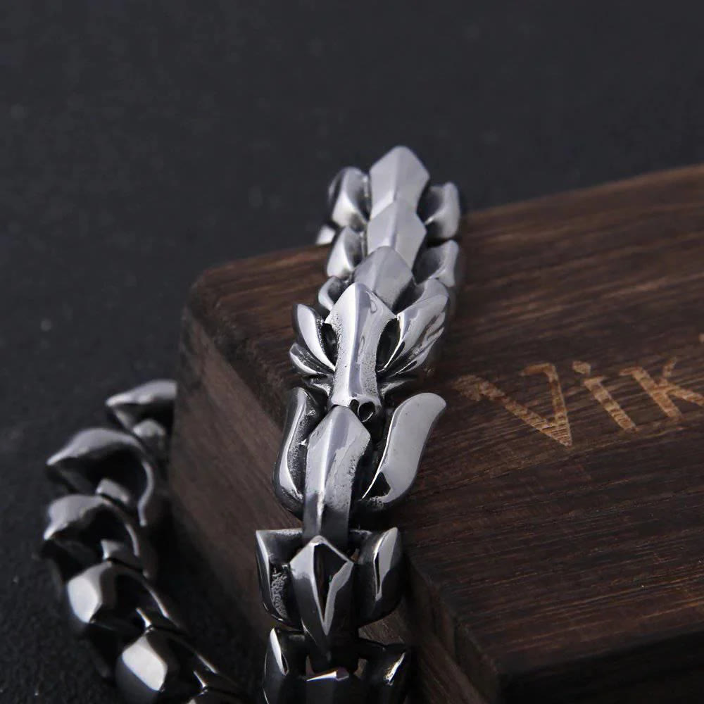 WorldNorse 925 Sterling Silber Schutzkraft Drachenarmband