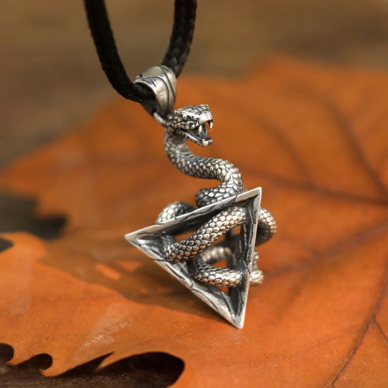 WorldNorse Schlangenhalskette aus 925er Sterlingsilber - 55 cm schwarzes Wachsseil - image 0