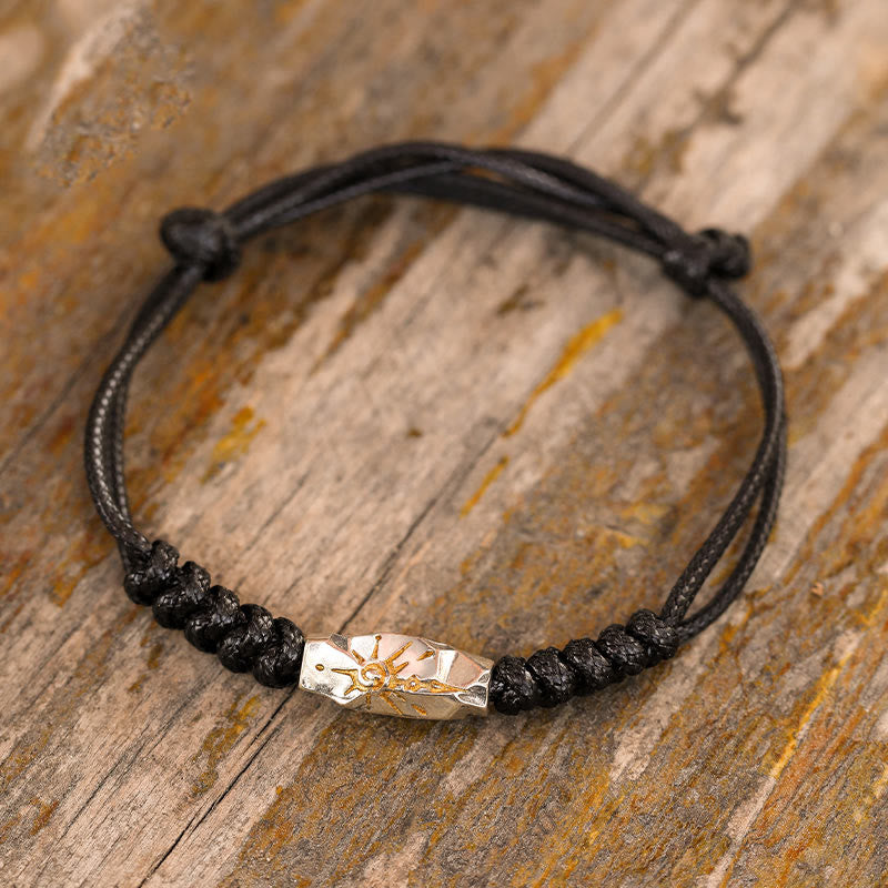 WorldNorse 925 Sterling Silber Wunschstein-Armband - Schwarz - Silber - image 1