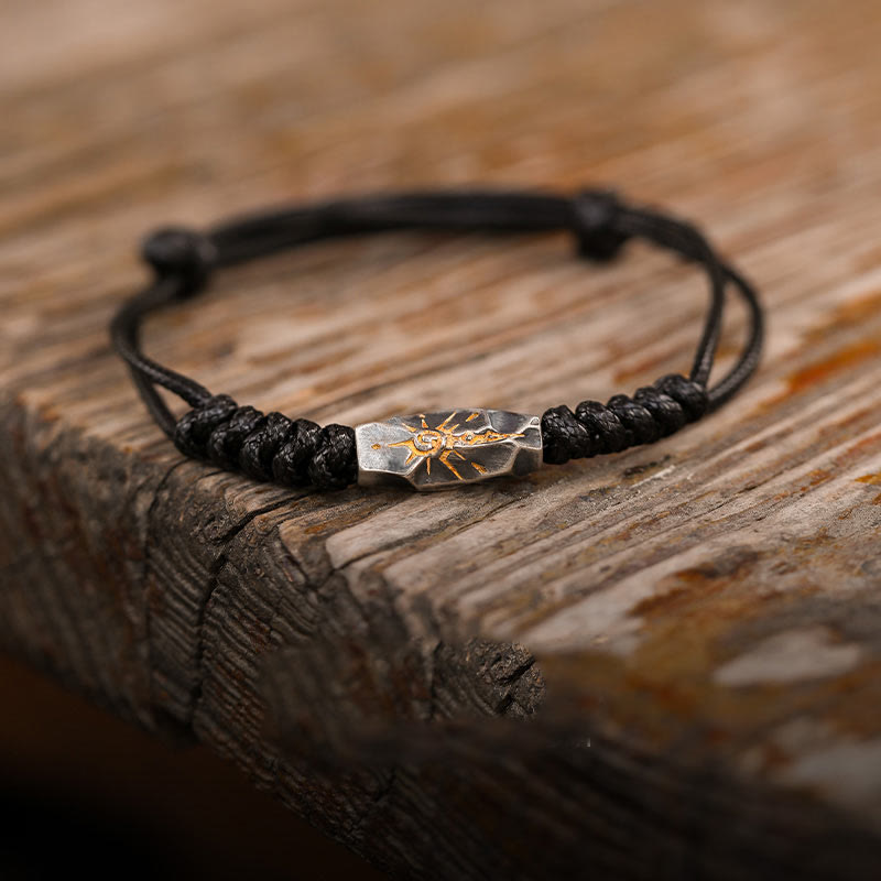 WorldNorse 925 Sterling Silber Wunschstein-Armband - Schwarz - Retro Silber - image 4