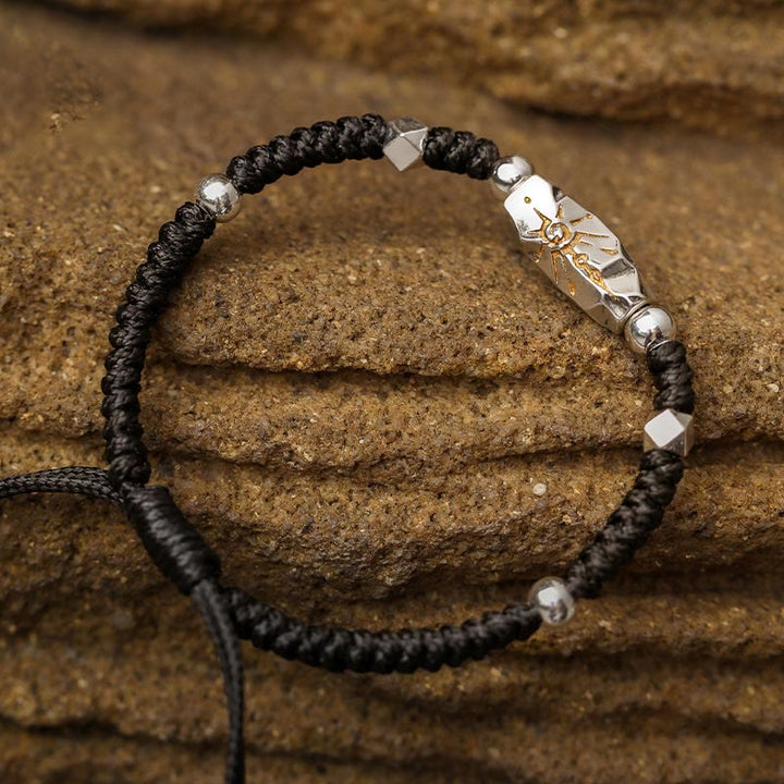 WorldNorse handgefertigtes 925er Silber Wunsch Emblem gehämmertes Armband - Silber - image 1