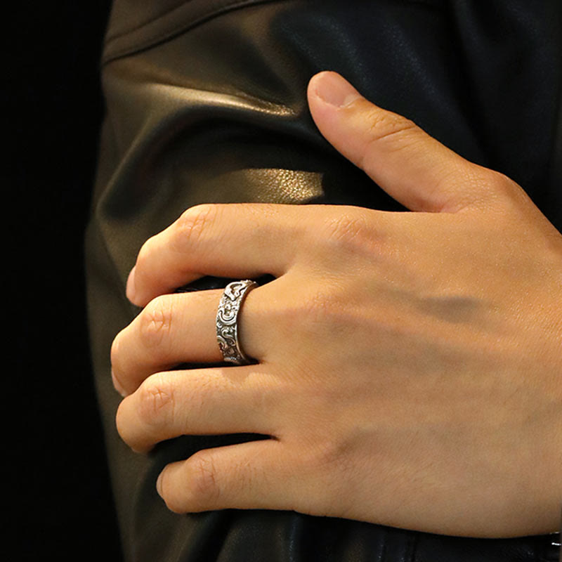 WorldNorse handgefertigtes 925er Silber Retro Schlangenring - image 1