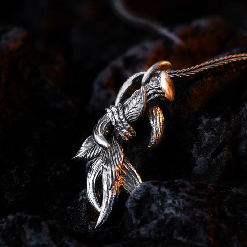 WorldNorse Halskette mit Hirschhörnern aus 925er Sterlingsilber - 55cm & Silber - image 0