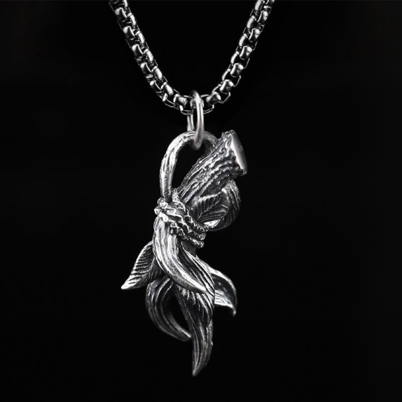 WorldNorse Halskette mit Hirschhörnern aus handgefertigtem 925er Silber - Mit 60 cm langer quadratischer Kette aus Titanstahl - image 9