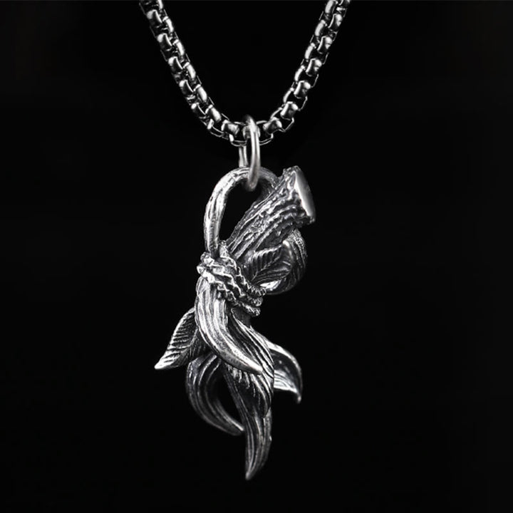 WorldNorse Halskette mit Hirschhörnern aus handgefertigtem 925er Silber - Mit 60 cm langer quadratischer Kette aus Titanstahl - image 9