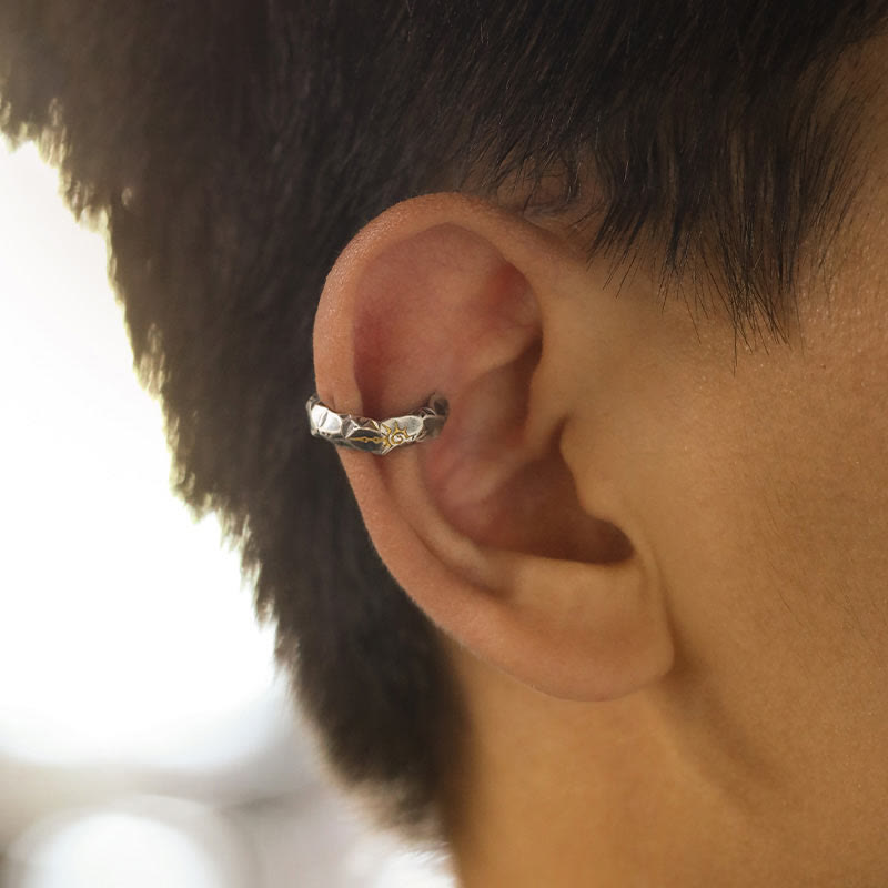 WorldNorse Ohrringe mit gehämmertem Wish-Emblem aus handgefertigtem 925er Silber - image 1