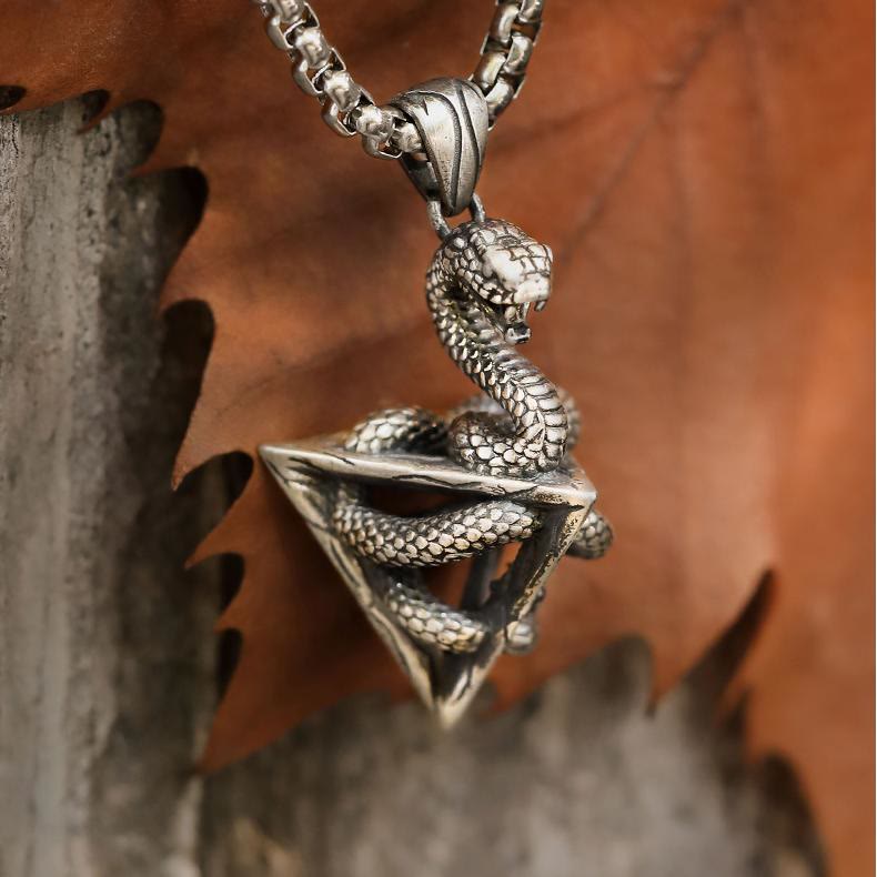 WorldNorse Schlangenhalskette aus 925er Sterlingsilber - 60 cm lange Vierkantkette aus Titanstahl - image 4