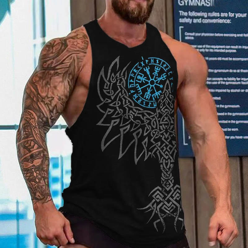 WorldNorse Yggdrasil Vegvisir Weste Raven - Blau - US/UK/AU52, EU62 (6XL) - image 1
