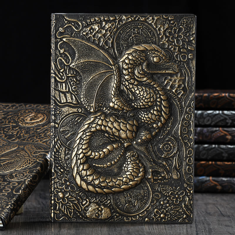WorldNorse Notizbuch mit geprägtem fliegenden Drachen