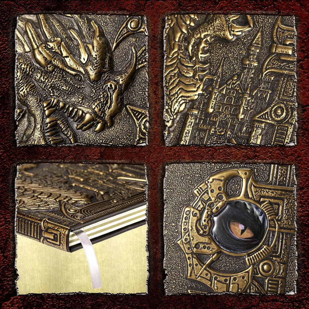 WorldNorse Dragon – liniertes Notizbuch mit geprägtem Ledereinband
