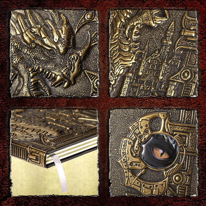 WorldNorse Dragon – liniertes Notizbuch mit geprägtem Ledereinband