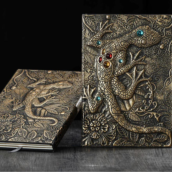 WorldNorse Notizbuch mit Eidechsen- und Gecko-Prägung