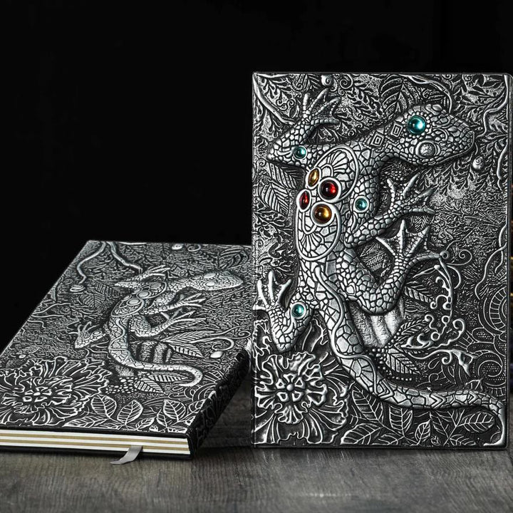 WorldNorse Notizbuch mit Eidechsen- und Gecko-Prägung