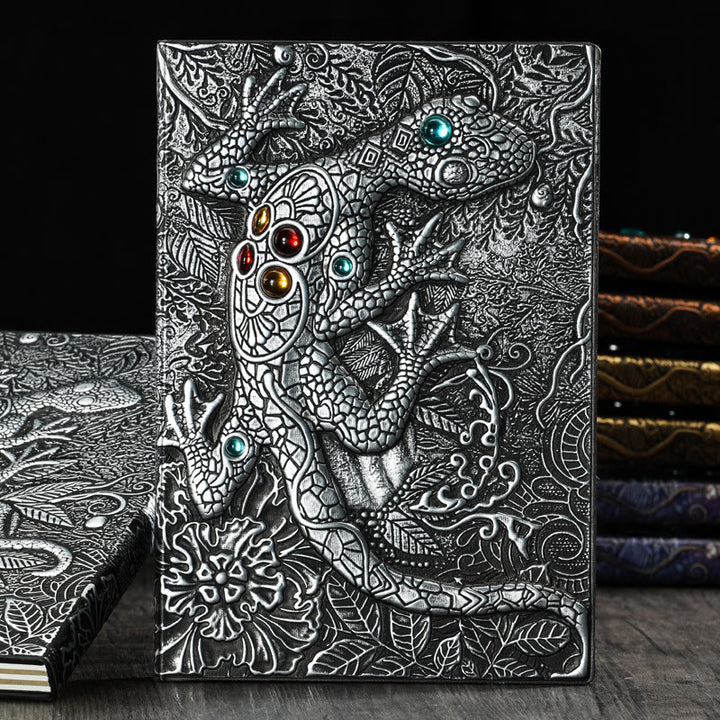 WorldNorse Notizbuch mit Eidechsen- und Gecko-Prägung